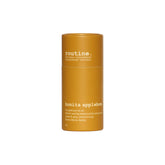 Routine Bonita Applebom deodorant in a paper tube with white “bonita applebom” branding, standing on a beige surface against a white backdrop.